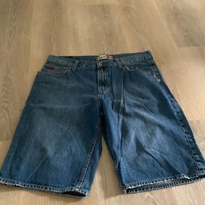 Quiksilver Jean shorts below knew